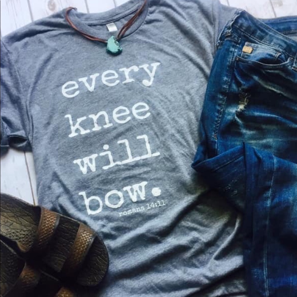 Every Knee Will Bow Tee Heather Grey